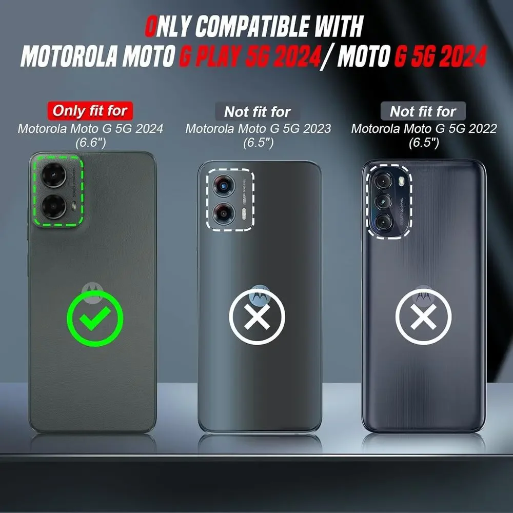 LeYi for Motorola Moto-G 5G 2024 Case Blue w Slide Camera Cover Military Grade
